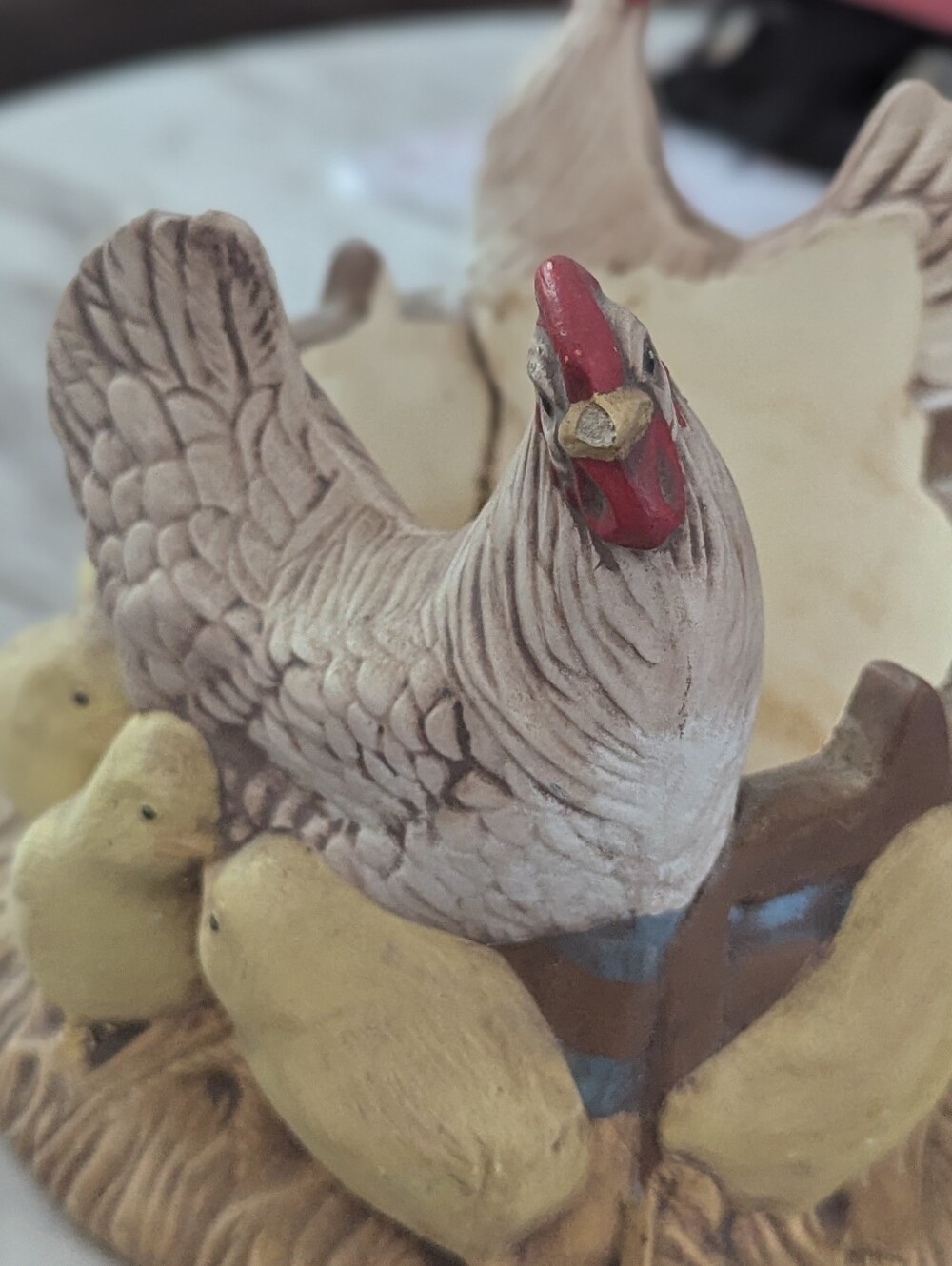 Vintage Hen Chicks Egg Basket Holder Farmhouse Chicken Planter Easter Country De - Picture 4 of 5